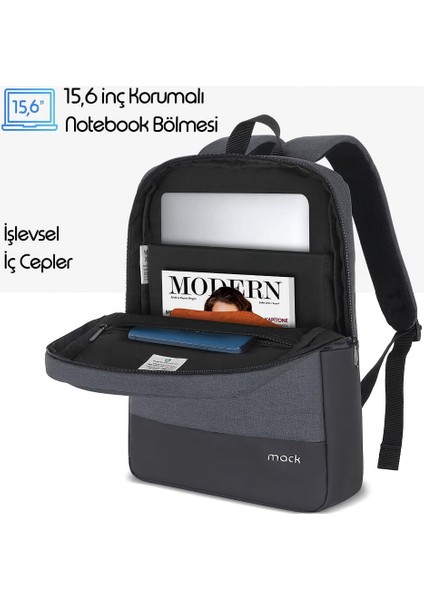 - Unicity Eco MCE-1103 Çevre Dostu Laptop Sırt Çantası - Macbook/airpro Uyumlu - Unisex - Siyah fırsatları