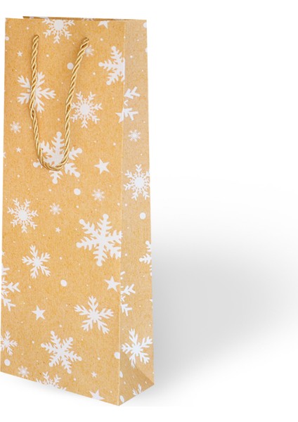 Yılbaşı Temalı Varak Baskılı Karton Çanta 12X35X8CM Pakette 12 Adet. Alkollü Şişeye Uygun fiyatları