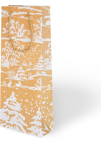 Yılbaşı Temalı Varak Baskılı Karton Çanta 12X35X8CM Pakette 12 Adet. Alkollü Şişeye Uygun modelleri