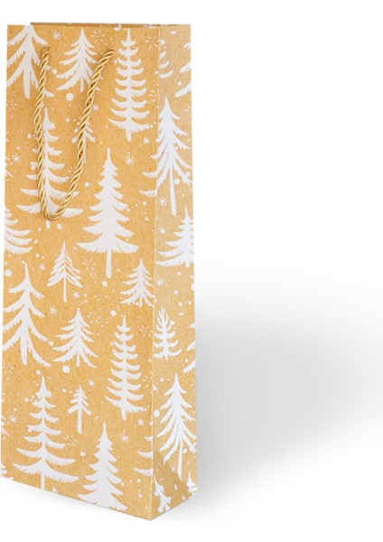 Yılbaşı Temalı Varak Baskılı Karton Çanta 12X35X8CM Pakette 12 Adet. Alkollü Şişeye Uygun indirimleri