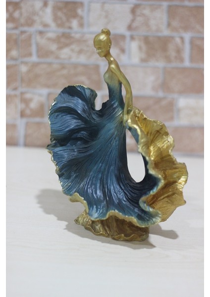 Turkuaz Ispanyol Dansçı Kadın Dansçı Kız Obje Biblo Dekoratif 25CM ART0056 fiyatları