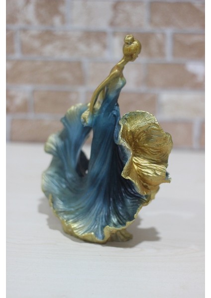 Turkuaz Ispanyol Dansçı Kadın Dansçı Kız Obje Biblo Dekoratif 25CM ART0056 modelleri