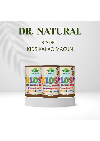 3 Adet Kids Kakaolu Çocuk Macunu Kakao Arı Sütü Propolis Pekmez ve Vitamin 240 Gr. fiyatları