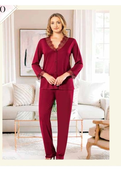 Çeyizlik Lüks Gecelik Takımı-Penye 6'lı Sabahlık TAKIM-340 Bordo fırsatları