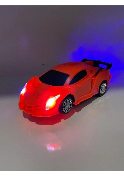Transformers Arabası Turuncu Işıklı Sesli Kendinden Robota Dönüşebilen Çarp Dön Araba 25 cm modelleri