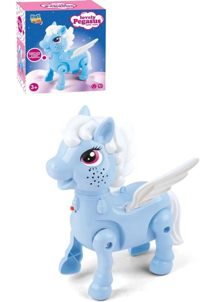Unicorn Pony Işıklı Sesli Pilli Yürüyen Mavi-Pembe Oyuncak Figür (Renk Belirtiniz Lütfen) modelleri