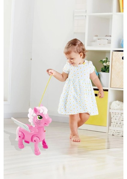 Unicorn Pony Işıklı Sesli Pilli Yürüyen Mavi-Pembe Oyuncak Figür (Renk Belirtiniz Lütfen)
