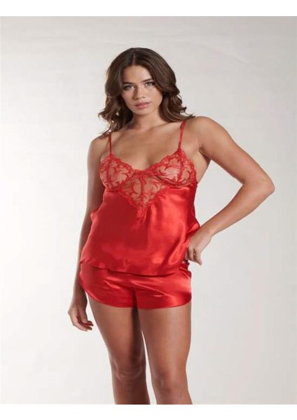 Arias Closet Kırmızı Dantel Detaylı Ince Askılı Saten Şortlu Takım fiyatları