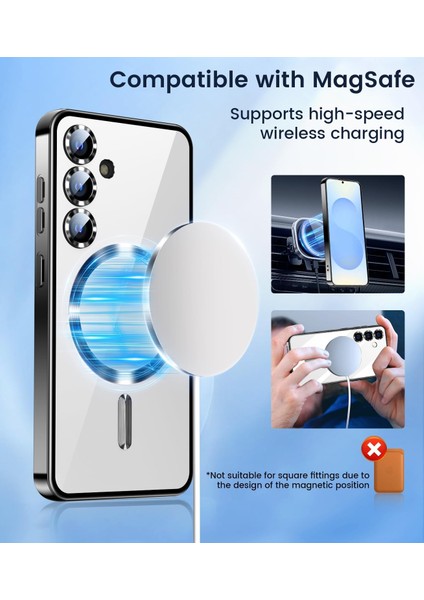 Samsung Galaxy A55 Uyumlu Magsafe Özellikli Kamera Korumalı Şeffaf Kılıf fiyatları