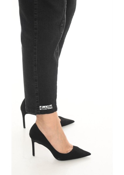 Büyük Beden Mom Kemerli Yüksek Bel Denim Kadın Pantolon modelleri