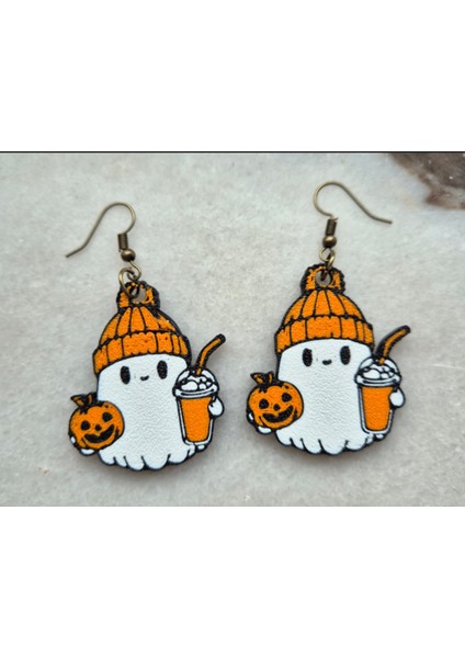 Balkabağı Ghost Küpeler