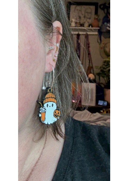 Balkabağı Ghost Küpeler modelleri