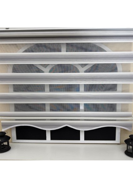 Gri Renk Geçişli Zebra Stor Perde (Etek Dilimli) fiyatları