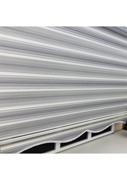 Gri Renk Geçişli Zebra Stor Perde (Etek Dilimli) modelleri