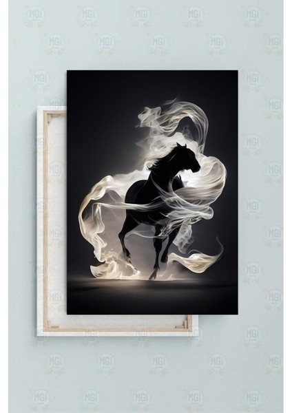 Büyük Boy Modern Dekor Siyah Beyaz Asil At Kanvas Tablo Salon Duvar Dekoru fiyatları