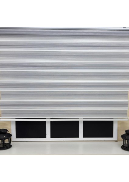 Gri Renk Geçişli Zebra Stor Perde modelleri