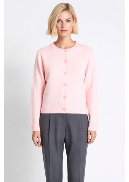 Kadın Yumuşak Dokulu Bisiklet Yaka Uzun Kollu Düğmeli Örgü Hırka Günlük Şıklık ve Konforlu fırsatları