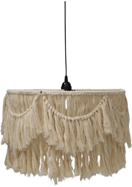 Makrome Avize 40 cm - Doğal Bohem Avize, Salaş Avize