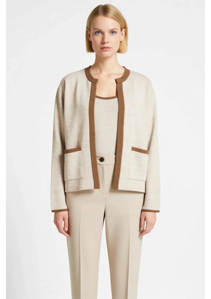 Kadın Konforlu Iki Parça Triko Takım Düşük Kollu Bisiklet Yaka Bluz ve Açık Hırka Seti Şık fırsatları