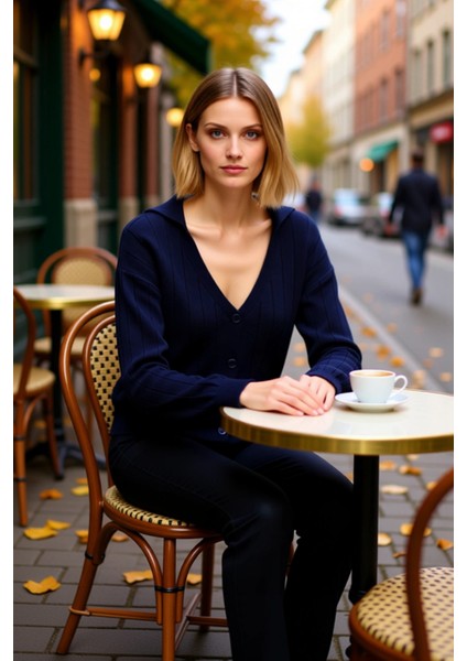 Modern Kadın Giyiminin Vazgeçilmezi Polo Yaka Uzun Kollu Triko Hırka Her An Şıklık Sunar ve Konfor fiyatları