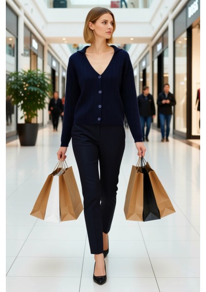 Modern Kadın Giyiminin Vazgeçilmezi Polo Yaka Uzun Kollu Triko Hırka Her An Şıklık Sunar ve Konfor modelleri