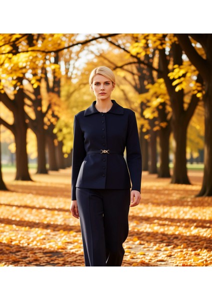 Kadın Kemerli Polo Yaka Düğmeli Triko Ceket Günlük Şıklığınızı Tamamlayacak Özel Bir Parça