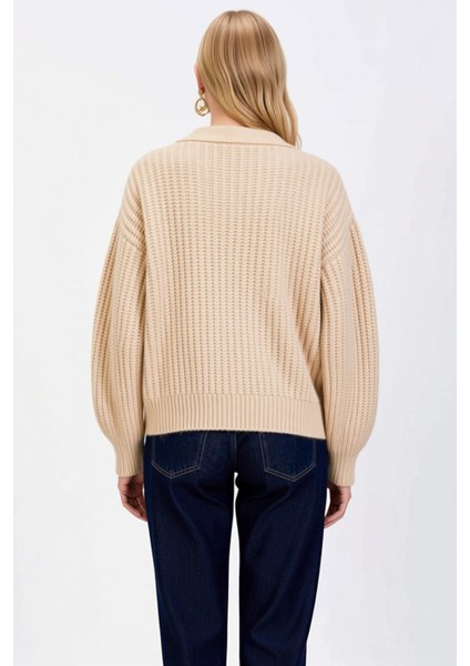 Kadın V Yaka Geniş Kalıp Ribanalı Triko Hırka Şık Düğmeli Rahat Kışlık Günlük Üst Giyim Seçeneği indirimleri