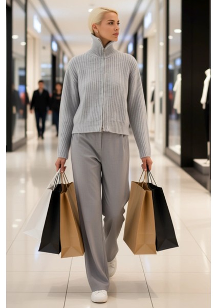 Kadın Geniş Kalıp Fermuarlı Triko Hırka Günlük Stilinizi Tamamlayan Yumuşak Dokunuş ve Konfor modelleri