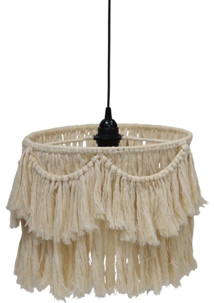 Makrome Avize 30 cm - Doğal Bohem Avize, Salaş Avize