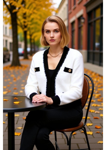 Kadın Tüylü Yumoş Iplikli Kısa Kesim Triko Hırka V Yaka Uzun Kollu Şık Tasarım Gündüz Gece fiyatları