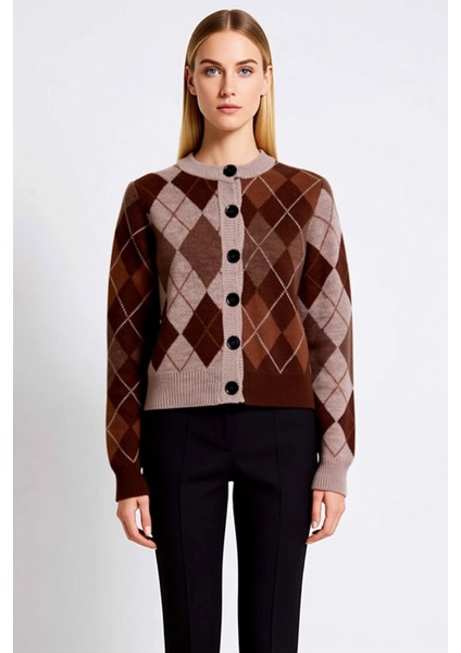 Kadın Baklava Desenli Bisiklet Yaka Crop Triko Hırka Kışlık Kombinlerin Vazgeçilmezi Olacak fırsatları