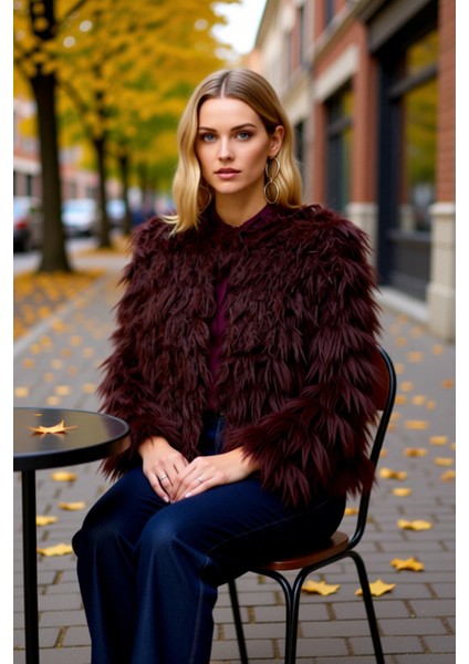 Ozel Koleksiyon Mont Gorunumlu Genis Kalip Yumusak Tuylu Dokulu Triko Hirka Kadin Giyim Urunu fiyatları