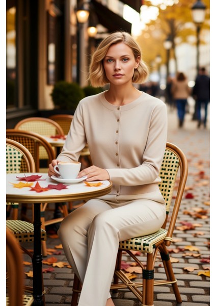 Kadın Giyim Koleksiyonu Düğme Detaylı Uzun Kollu Triko Hırka Günlük Tamamlayan Bir Parça Şık fiyatları