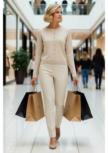 Kadın Giyim Koleksiyonu Düğme Detaylı Uzun Kollu Triko Hırka Günlük Tamamlayan Bir Parça Şık modelleri