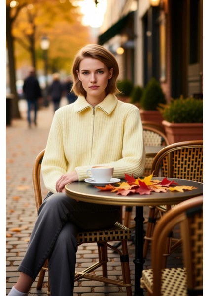 Kadın Geniş Kalıp Fermuarlı Triko Hırka Günlük Stilinizi Tamamlayan Yumuşak Dokunuş ve Konfor fiyatları