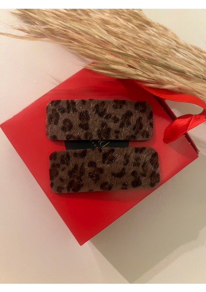Leopar Detay 2'li Çıt Çıt Toka Set