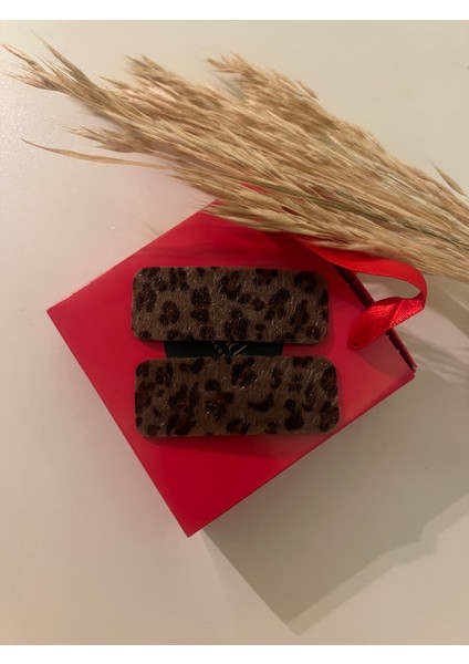 Leopar Detay 2'li Çıt Çıt Toka Set modelleri