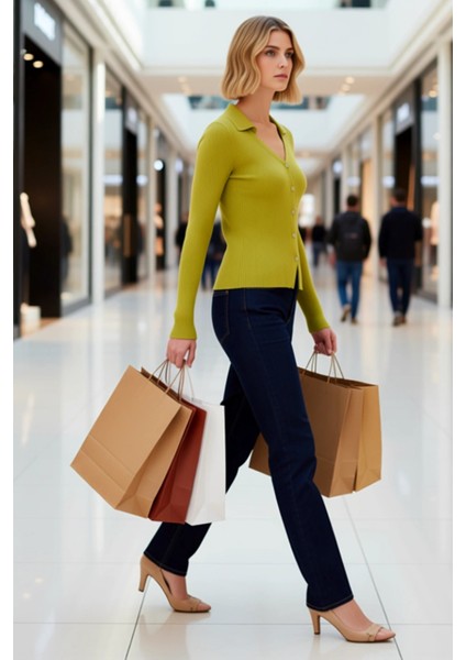 Kadın Polo Yaka Vücuda Oturan Uzun Kollu Fitilli Triko Hırka Günlük Şıklık ve Sunan Tasarım modelleri