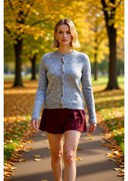 Kadın Ajurlu Bisiklet Yaka Triko Hırka Fonksiyonel Dayanıklı Kaliteli Konforlu Estetik Şık