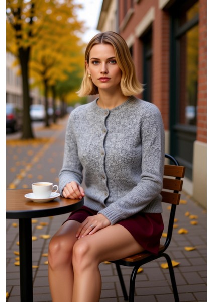 Kadın Ajurlu Bisiklet Yaka Triko Hırka Fonksiyonel Dayanıklı Kaliteli Konforlu Estetik Şık fiyatları