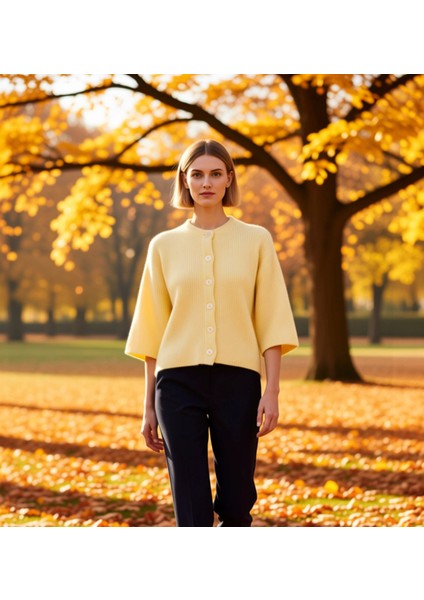 Kadın Geniş Kalıp Yumuşak Dokulu Kısa Kol Triko Hırka Günlük Kombinlerin Vazgeçilmezi Spor