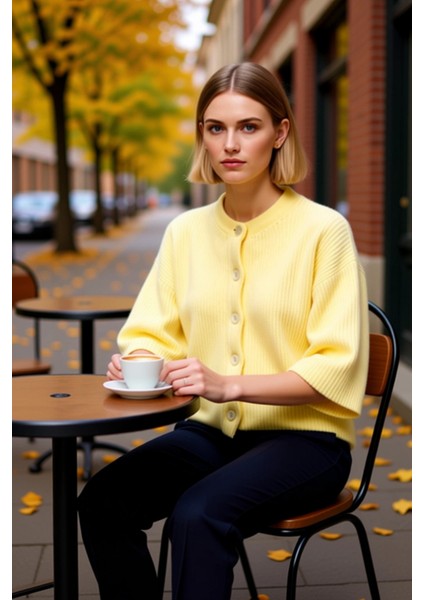 Kadın Geniş Kalıp Yumuşak Dokulu Kısa Kol Triko Hırka Günlük Kombinlerin Vazgeçilmezi Spor fiyatları