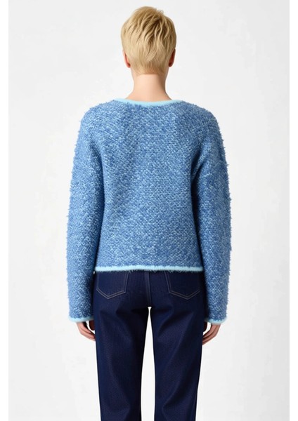 Kadın Şık Dokulu Örgü Önü Düğmeli Uzun Kollu Rahat Kesim Cepli Günlük Giyim Triko Hırka Spor indirimleri