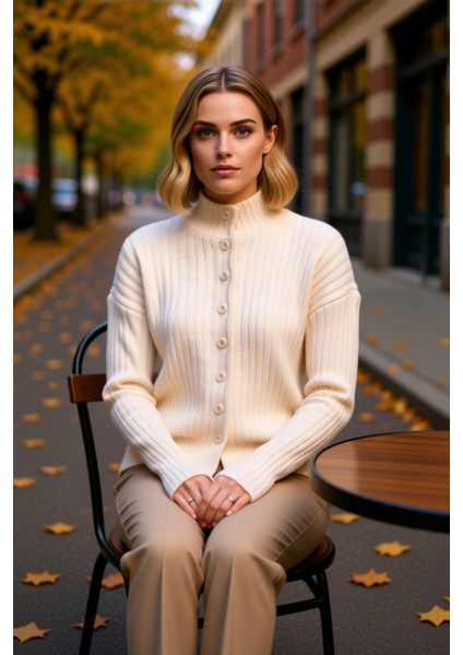 Kadın Gardırop Temel Parçası Oversize Fitilli Yumuşak Dokulu Uzun Kollu Triko Hırka Modern fiyatları