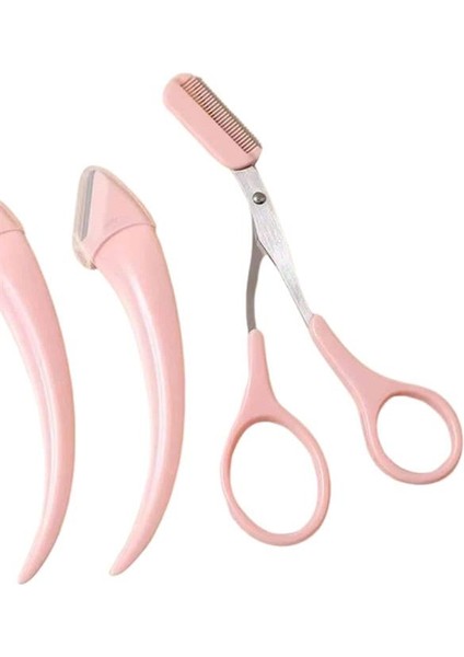 Taraklı Kaş Bıyık Makası ve Kaş Ustura Seti Kaş Bıyık Tüy Alma Epilasyon Aleti 2'li Set modelleri