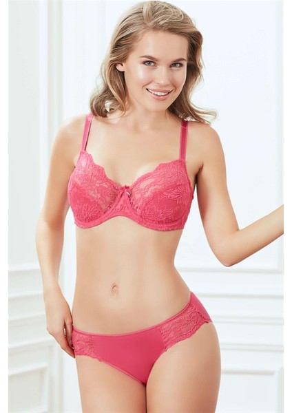 Arias Closet Balenli Desteksiz Dolgusuz Toparlayıcı Dantelli Küçültücü Sütyen ve Slip Takım