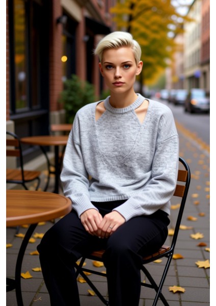 Kadın Rahat Kesim Düşük Kollu Kruvaze Detaylı Triko Üst Giyim Parçası Günlük Şıklık Modern fiyatları