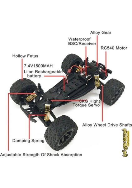 Elektrikli Rc 1:8 Ölçek Servo Motor Süspansiyonlu Arazi Aracı Spor Araç 85 Km Hız Rc Araç modelleri