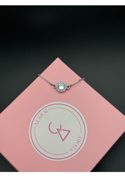 Pırlanta Kesim 925 Ayar Gümüş Kaplama Zirkon Taşlı Kadın Bileklik , Yılbaşı Hediyesi fırsatları