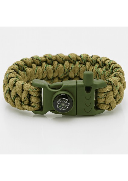 Pusulalı Çakmaklı Paracord Bileklik Anahtarlık - Avcı Kamuflaj Desen - Kamp ve Doğa Sporları Için fırsatları